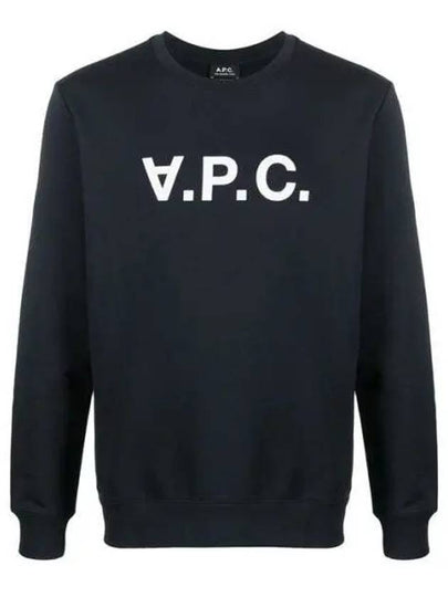 Men's VPC Logo Print Crew Neck Sweatshirt Navy - A.P.C. - BALAAN 2