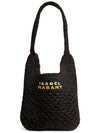 Praia Raffia Small Tote Bag Black - ISABEL MARANT - BALAAN 6