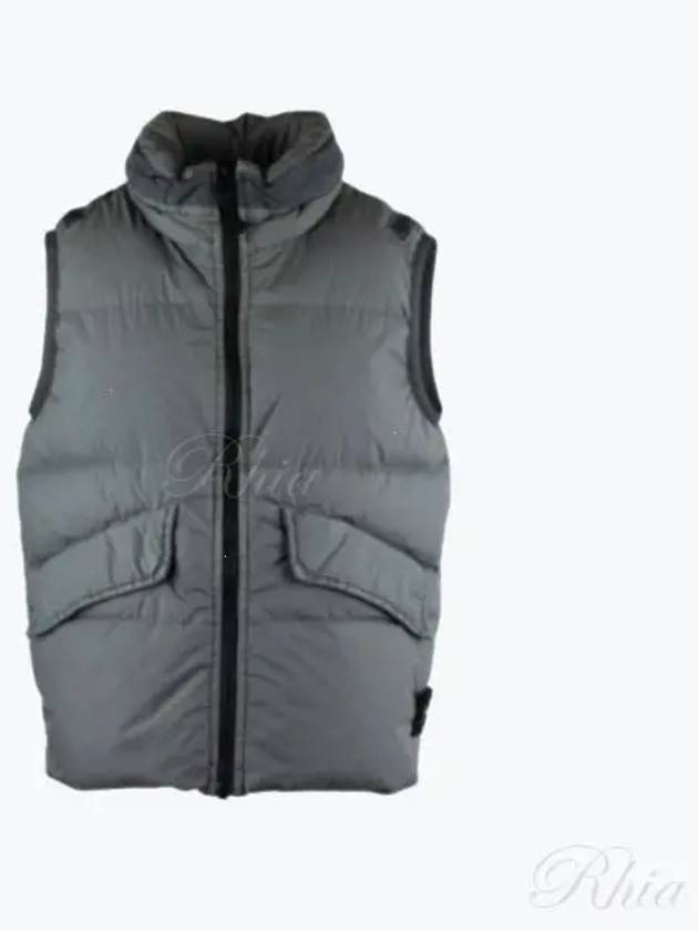 Kids Crinkle Reps Recycled Nylon Down Vest Pewter Grey - STONE ISLAND - BALAAN 2