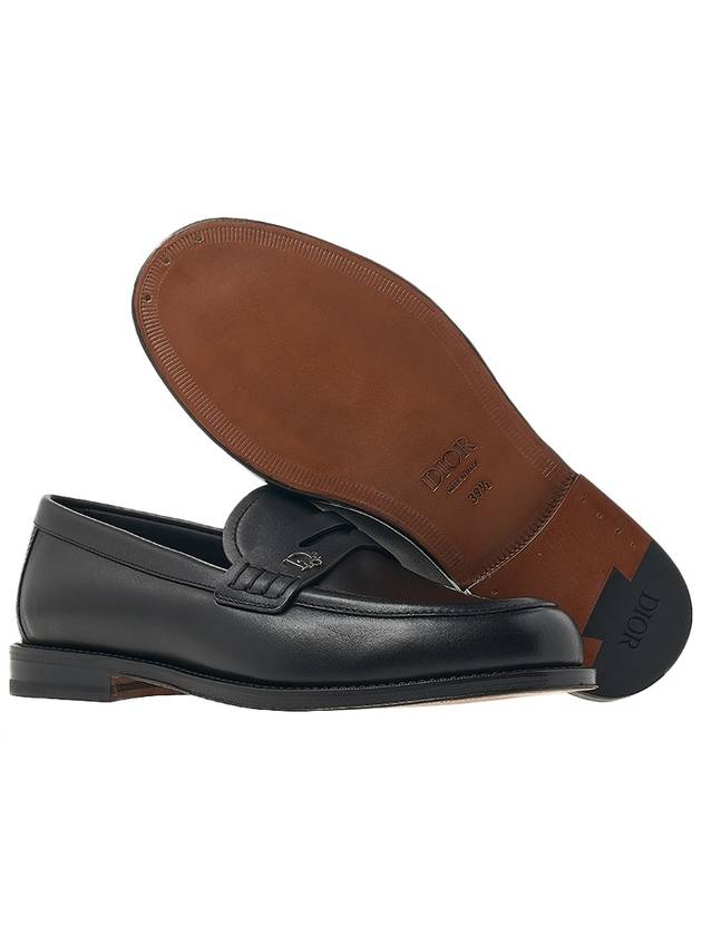 Metal Logo Leather Loafers Black - DIOR - BALAAN 6