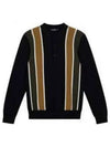 Heden Striped Knit Long Sleeve Polo Shirt Black - J.LINDEBERG - BALAAN 2