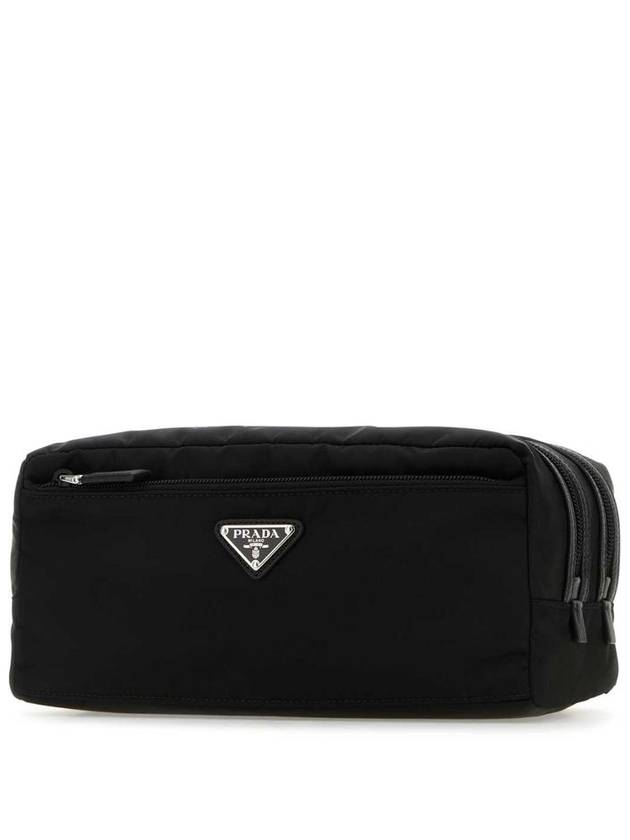 Triangle Logo Re-Nylon Pouch Bag Black - PRADA - BALAAN 3