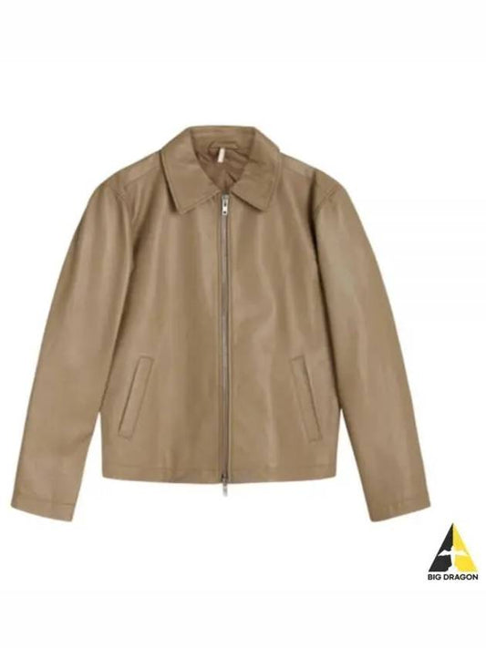6019 JACKET KHAKI SHORT leather jacket - SUNFLOWER - BALAAN 1