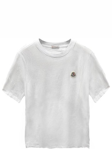 8C00025 829H8 001 Logo Patch Short Sleeve TShirt White Men's TShirt TLS - MONCLER - BALAAN 1