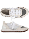 Suede Techno Fabric Runner Low Top Sneakers White - BRUNELLO CUCINELLI - BALAAN 2