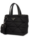 Triangle Logo Re-Nylon Padded Tote Bag Black - PRADA - BALAAN 3