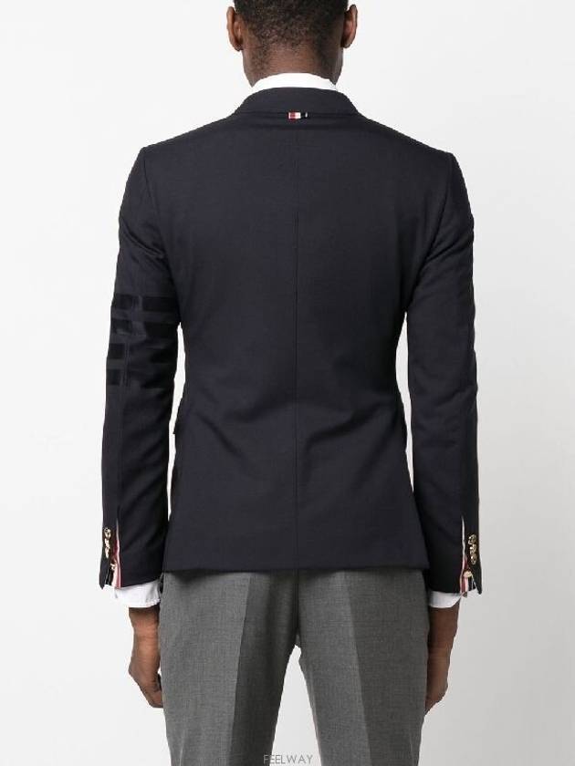 Plain Weave Suiting 4 Bar Classic Sport Jacket Dark Blue - THOM BROWNE - BALAAN 4