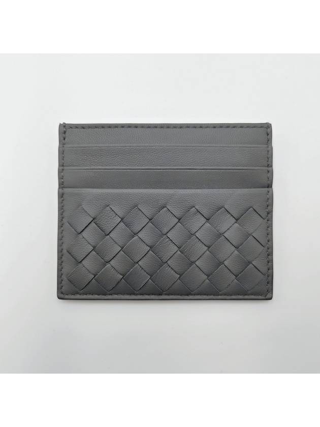 Intrecciato Weaving Card Wallet Grey - BOTTEGA VENETA - BALAAN 3