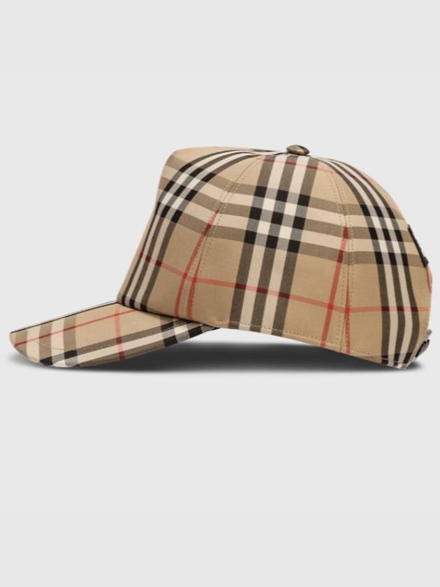 logo applique vintage check ball cap beige - BURBERRY - BALAAN 4