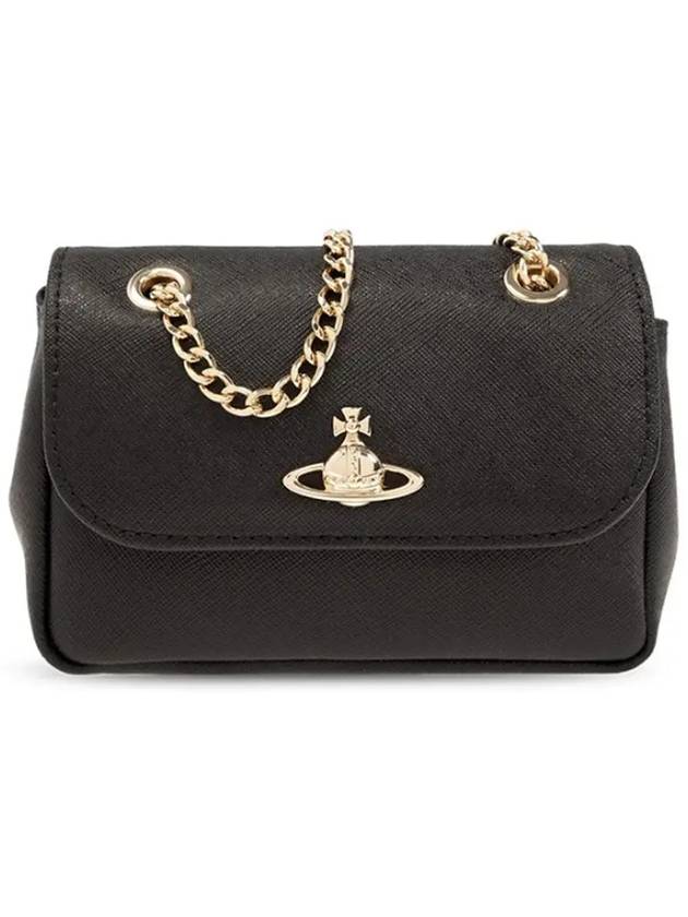 Logo Small Chain Cross Bag Black - VIVIENNE WESTWOOD - BALAAN 2