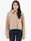 Corduroy Collar Diamond Quilted Jacket Soft Fawn - BURBERRY - BALAAN 2