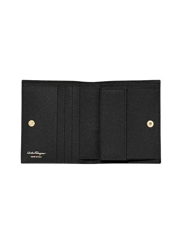 Gancini Compact Half Wallet Black - SALVATORE FERRAGAMO - BALAAN 6