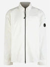 Gabardine Zip Up Long Sleeve Shirt White - CP COMPANY - BALAAN 2