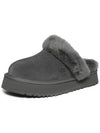 Women's Diskett Fleece Platform Slippers Grey - UGG - BALAAN 7