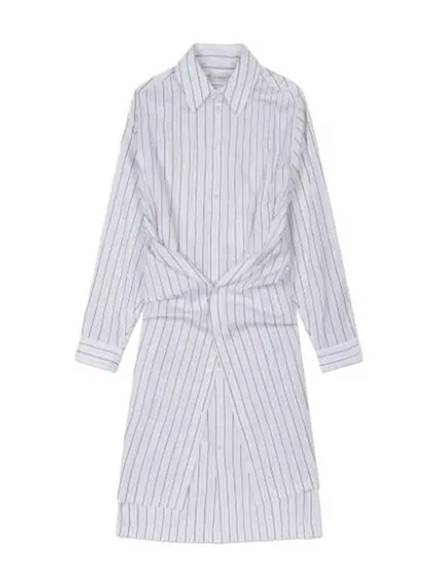 Women's Stripe Shirt Long Dress White - LEMAIRE - BALAAN 2