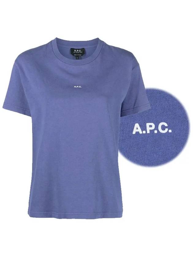 Jade Logo Women's T-Shirt Short Sleeve Violet - A.P.C. - BALAAN 3