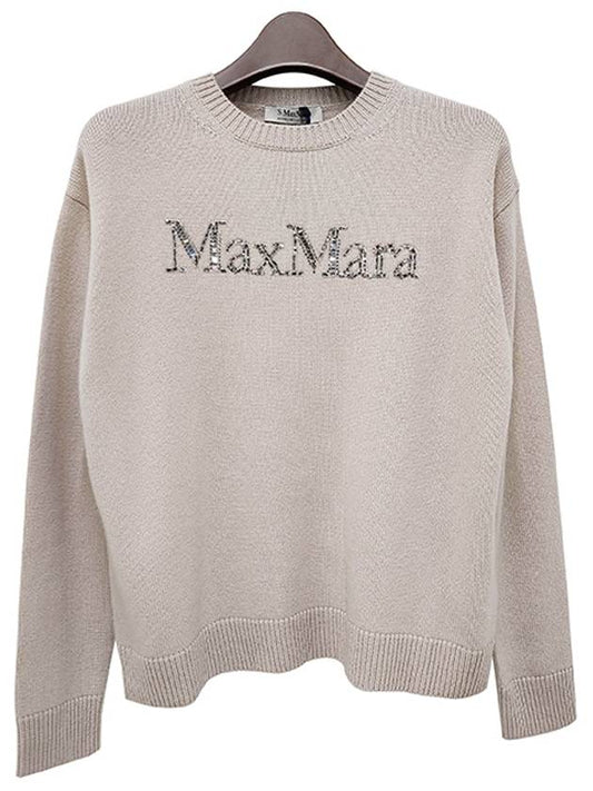 S Max Mara KASSEL logo wool cashmere knit AVORIO 2429366163600 008 - S MAX MARA - BALAAN 1