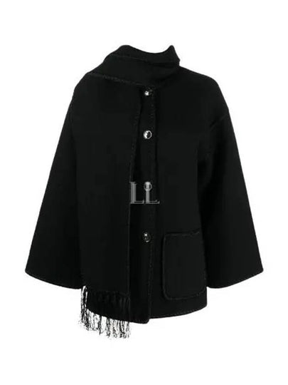 Embroidered Scarf Jacket Black - TOTEME - BALAAN 2