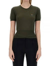 ORB Logo Short Sleeve Knit Top Green - VIVIENNE WESTWOOD - BALAAN 2