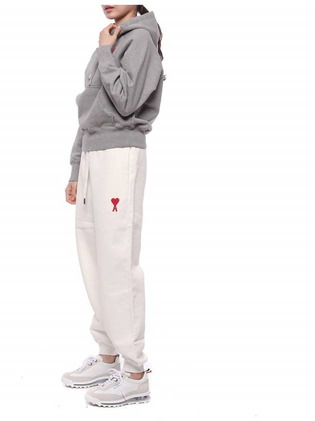 Heart Logo Jogger Pants White - AMI - BALAAN 5