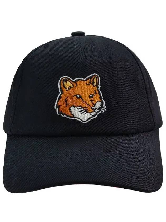 Large Fox Head 6P Ball Cap Black - MAISON KITSUNE - BALAAN 2