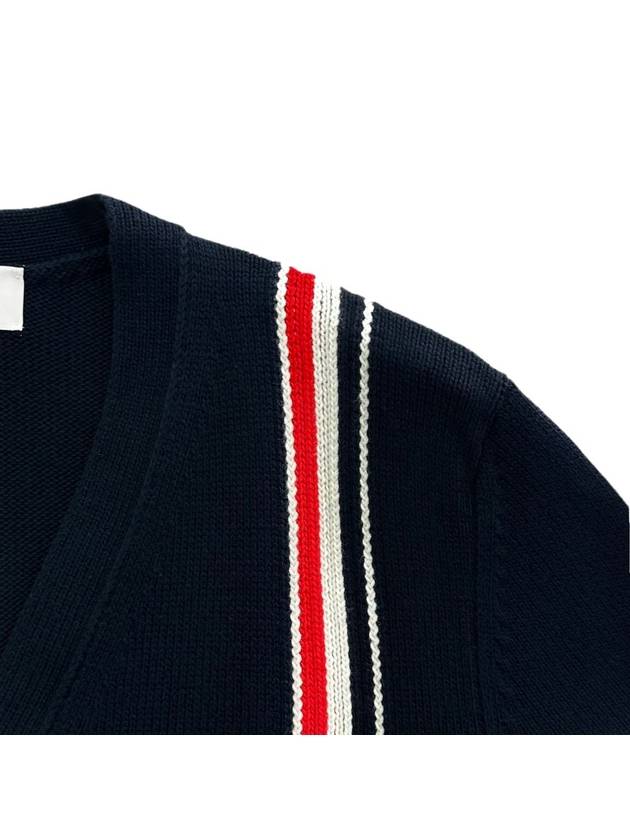 Intarsia Cotton Cardigan MKC530A 415 - THOM BROWNE - BALAAN 3