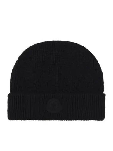 3B00006 M1121 999 Logo Patch Beanie - MONCLER - BALAAN 1