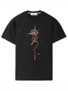 Ink One Printing Short Sleeve T-Shirt Black - STONE ISLAND - BALAAN 1