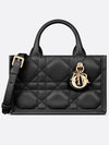 Macrocannage Calfskin Strap Mini Book Tote Bag Black - DIOR - BALAAN 2