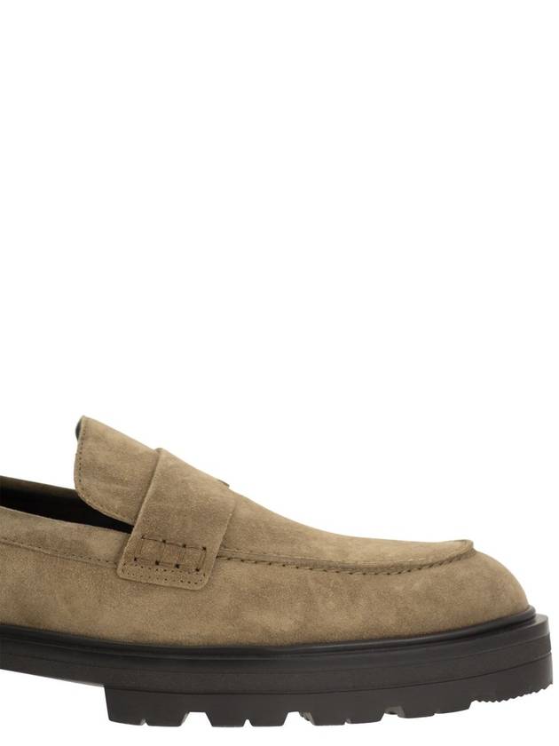 H673 Suede moccasin with carrarmato bottom - HOGAN - BALAAN 6