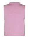 Graphic Wool Mix Vest Knit Top Fragrant Lilac - GANNI - BALAAN 4