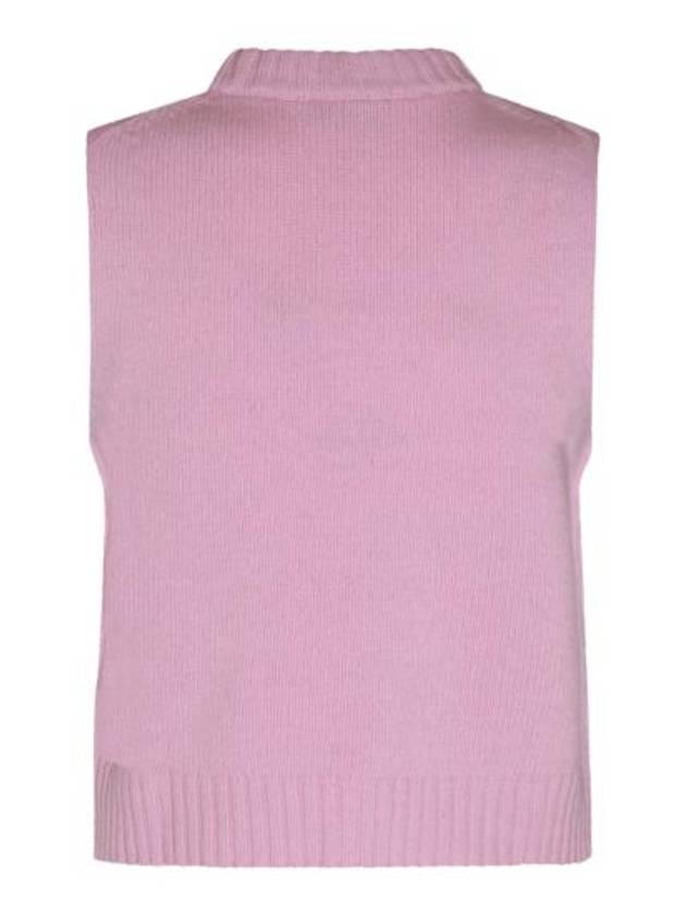 Graphic Wool Mix Vest Knit Top Fragrant Lilac - GANNI - BALAAN 4