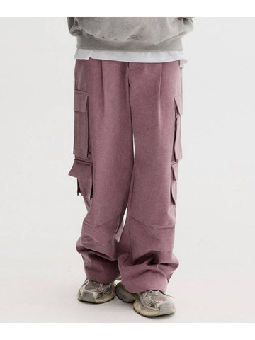 Pigment Dying String Work Wide Pants Burgundy - THEN OUR - BALAAN 1