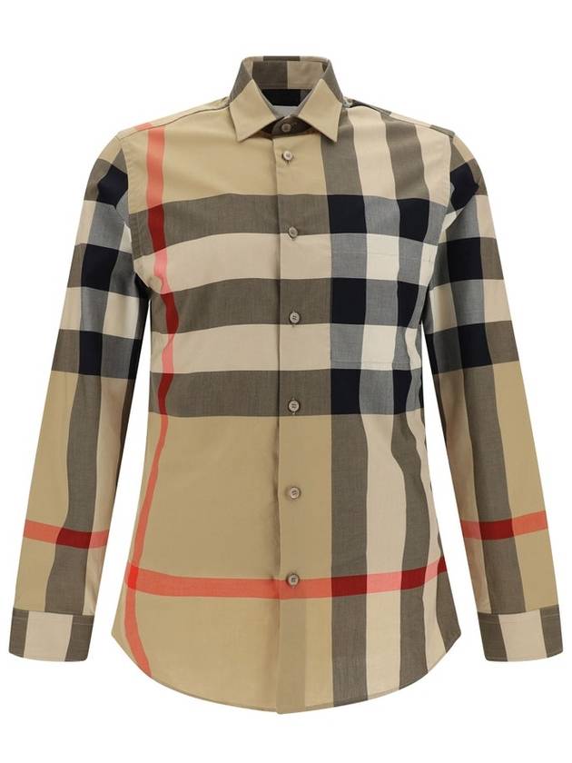 Check Cotton Long Sleeve Shirt Archive Beige - BURBERRY - BALAAN 2