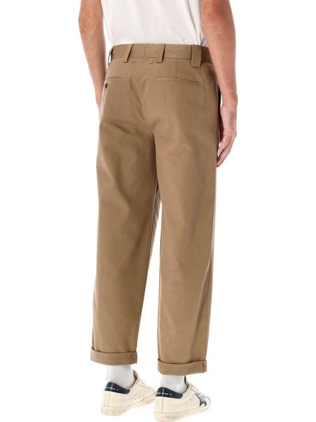 Men's Logo Patch Straight Pants Beige Khaki - GOLDEN GOOSE - BALAAN 3