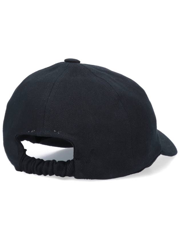 Embroidered Logo Cotton Ball Cap Black - PATOU - BALAAN 3