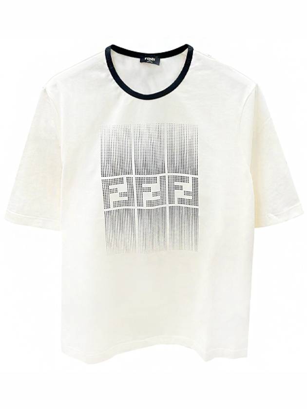 FF Print Cotton Short Sleeve T-Shirt Ivory - FENDI - BALAAN 2