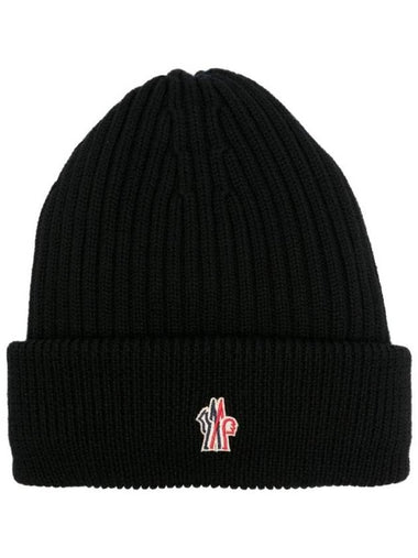 Grenoble Embroidered Logo Padded Wool Beanie Black - MONCLER - BALAAN 1