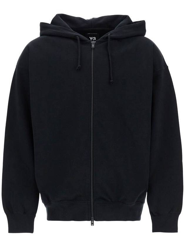 black cotton zip hoodie - Y-3 - BALAAN 1