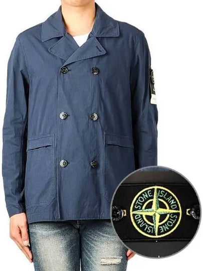 Wappen Patch Cordura Double Breasted Jacket Blue - STONE ISLAND - BALAAN 2