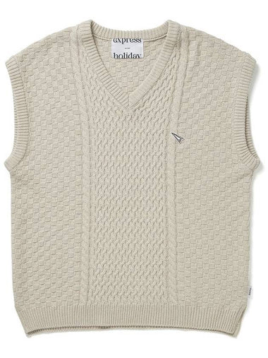 Cable Knit Vest Ivory - EXPRESSHOLIDAY - BALAAN 1