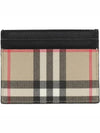 Vintage Check Leather Card Wallet - BURBERRY - BALAAN.