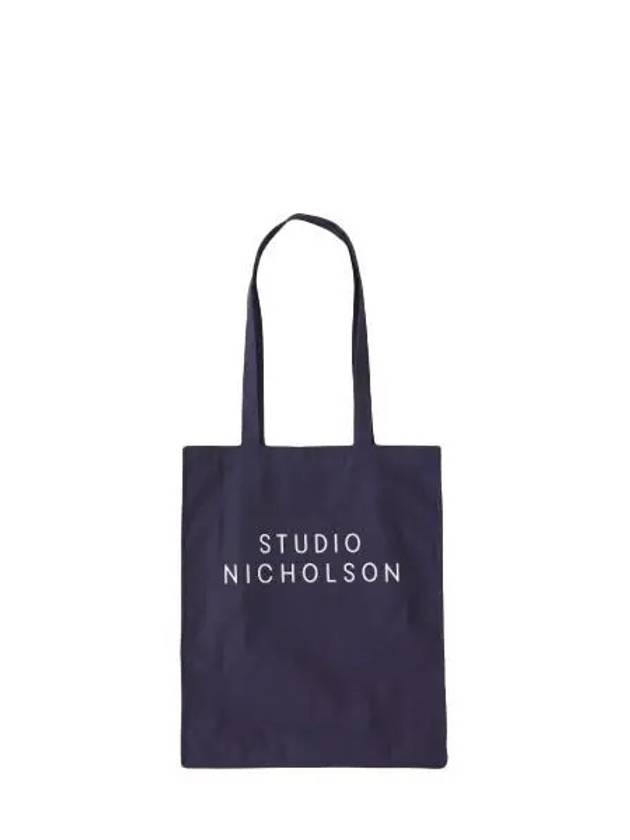 Logo Print Small Tote Bag Navy - STUDIO NICHOLSON - BALAAN 2