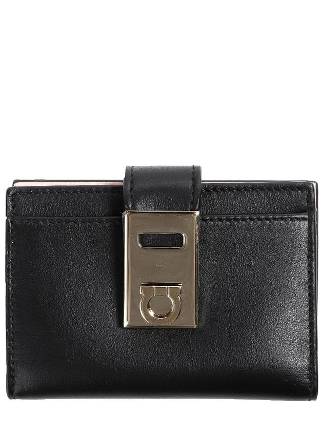 Hug Two-Tone Card Wallet Black - SALVATORE FERRAGAMO - BALAAN 2