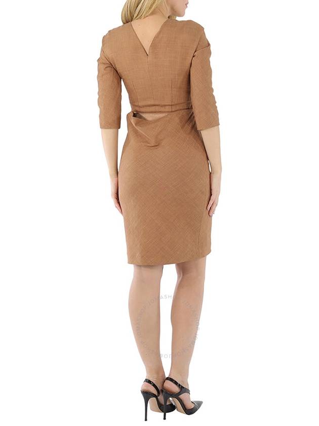 Women's Bronze Double Waist Midi Dress Brown - BURBERRY - BALAAN 4