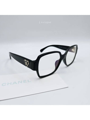 Women s Glasses Heart Logo Square Blue Light Black A71470 - CHANEL - BALAAN 1