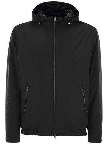 Technical fabric bomber jacket with hood - HERNO - BALAAN 1