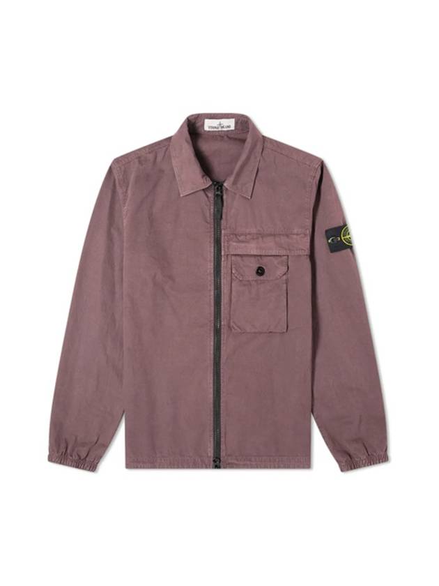 Men's Wappen Pocket Zip-Up Jacket Purple - STONE ISLAND - BALAAN 1