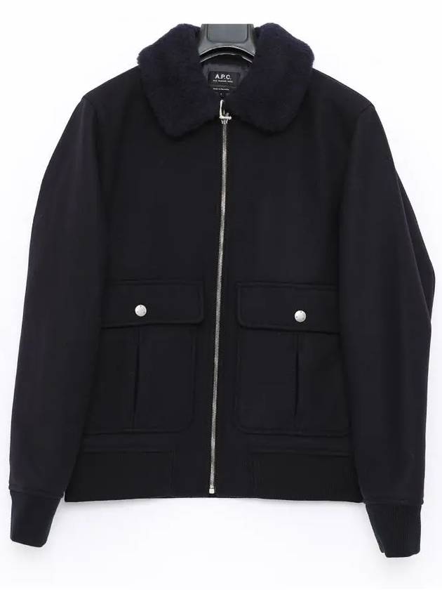 Men's Ben Faux Fur Collar Jacket Navy - A.P.C. - BALAAN 2