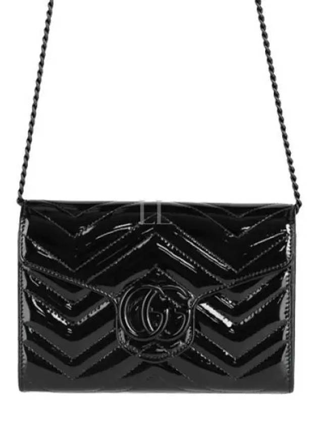 GG Marmont Matelasse Patent Mini Bag Black - GUCCI - BALAAN 2